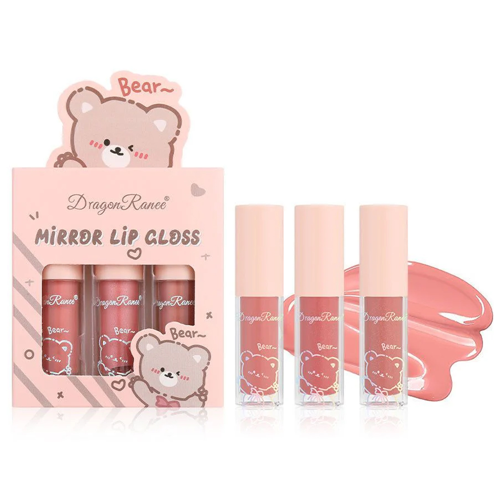Newkylie - Kit 3 Labial Liquido Lip Gloss Mirror Oil Larga Duración