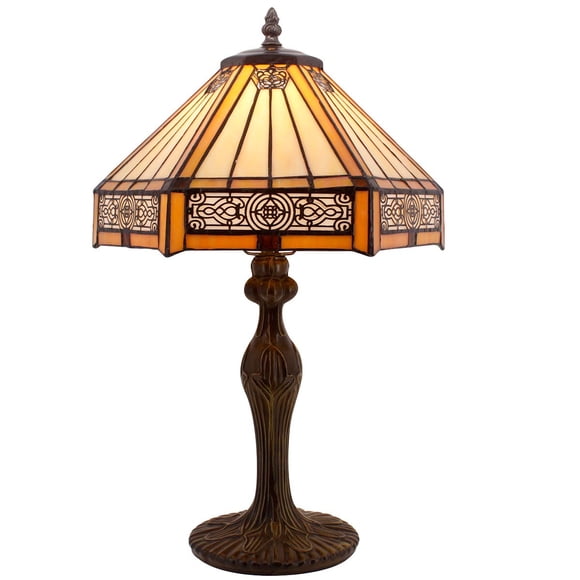 Lámpara de mesa WERFACTORY Tiffany Lamp Yellow Hexagon Series S011