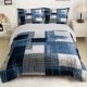 thumbnail image 1 of Blue And Gray Patchwork Plaid bedding Includes 1 Duvet Cover And 2 Pillowcases Without Filling for Bedroom Hotel Guesthouse And Dormitory Use 1 Duvet Cover 2 Pi, 1 of 1