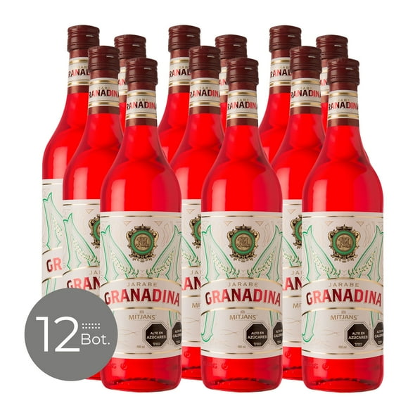 Pack x 12 Jarabe Granadina Mitjans 900 cc