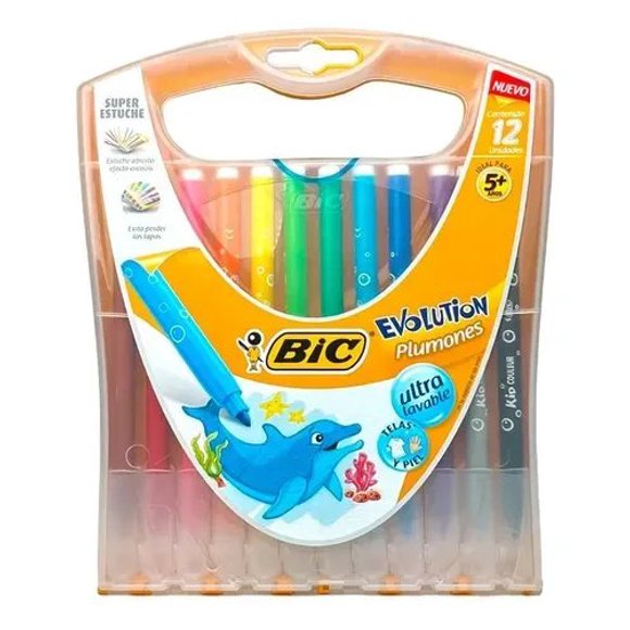 Set Plumones Bic Kid Coleur 12 Colores Coral Claro