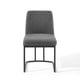 thumbnail image 3 of Silla auxiliar de comedor Modway Amplify tapizada en color negro carbón, 3 of 9