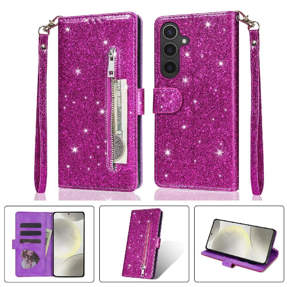 Funda Para Foxdock Elegante Funda Samsung Galaxy A56 Glitter Con Cremallera-Ideal Para El Uso Diario