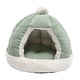 thumbnail image 3 of Cama Para Gatos Para Gatos De Interior, Cálida Cama Semicerrada Para Dormir Con Cojín De 49 Cm De Diámetro, Color Verde, 3 of 5