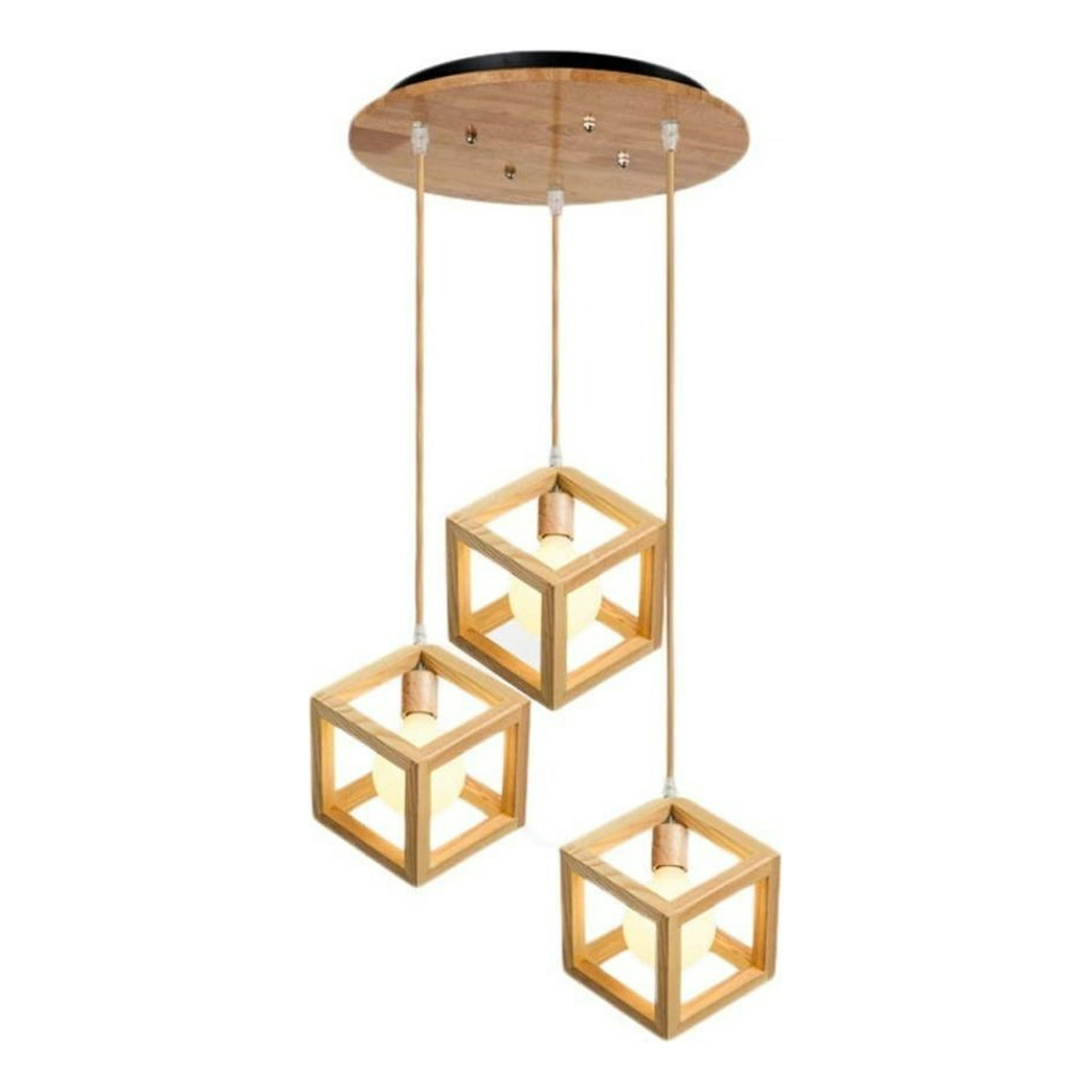 Genérico - Lampara Colgante Madera Contemporanea Decora Hogar Lau