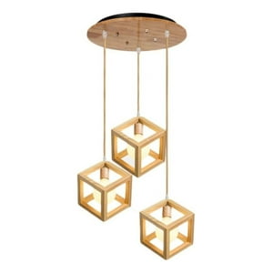 Genérico - Lampara Colgante Madera Contemporanea Decora Hogar Lau