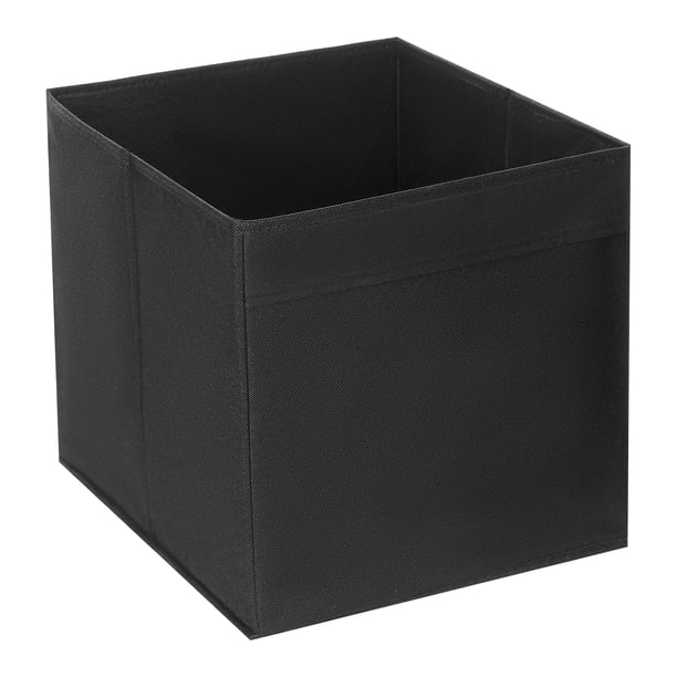 REGALWOVEN Cubo de Almacenamiento de Tela Plegable, Cesta de Almacenamiento para Estantes de Armario, Cesta de Almacenamiento Negra 15*13*13in