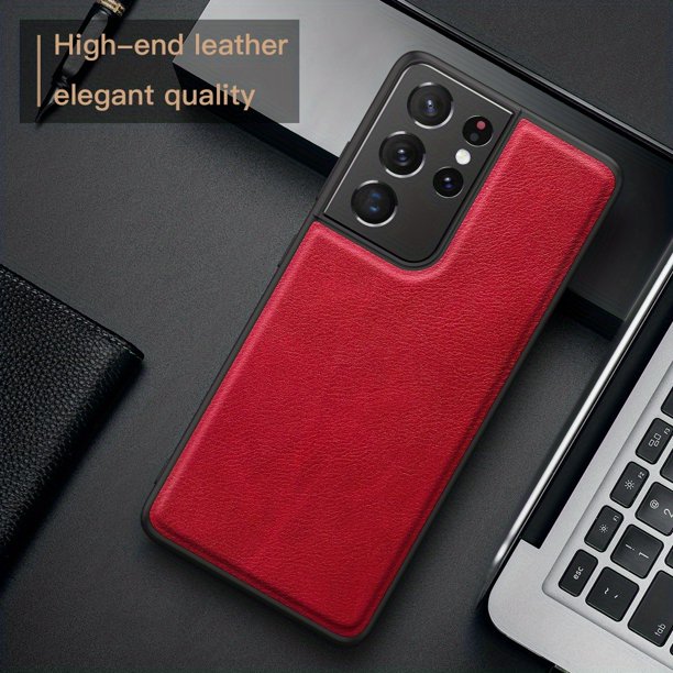 Premium Business Retro Style Back Cover Artificial Leather Case, Full Wrap Ultra-thin TPU Shock Absorption Fashion Anti-fingerprint, For, Samsung Galaxy S21 5G /S21 Plus + 5G/S21 Ultra 5G Phone Case