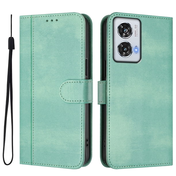 Funda Cartera para Motorola Moto Edge 50 Fusion 5G Protección 360° con Ranuras para Tarjetas y Soporte Verde claro