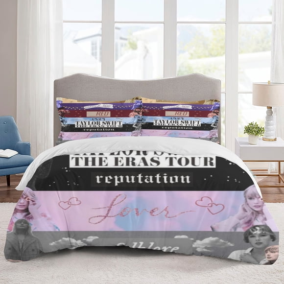 Tayx lor Swift Bedding Sets Cartoon Duvet Cover Lightweight 3 Piece Bet Sets for Kids Boys Girls (1 Duvet Cover and 2 Pillowcases) Bed Sheets