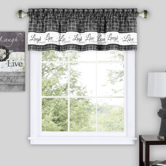 Cortinas con cenefa ACHIM Soft Live Love Laugh de 58 x 36 cm