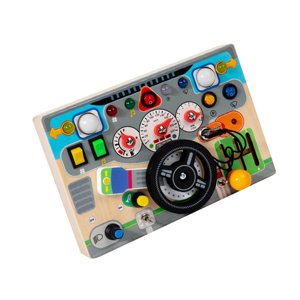 Magideal - Tablero De Interruptor De Juguete Con Volante, Tablero De Actividades Educativo Montessori Para Habilidades Motoras, Juego De Simulación De Conducción