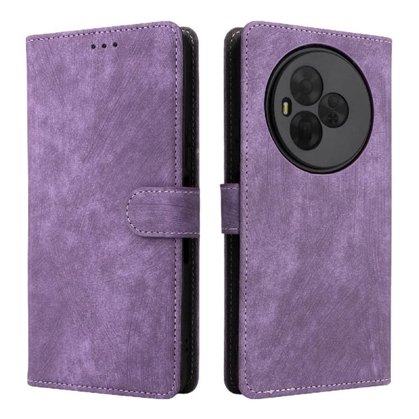 Funda Billetera para TCL NxtPaper 60 Ultra 5G con Soporte - Cartera de Cuero con Ranuras Morado