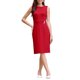 thumbnail image 1 of INSPIRE CHIC Vestido lápiz sin mangas con cuello barco y falso envoltorio para mujer, para oficina, largo hasta la rodilla, XL Rojo, 1 of 5