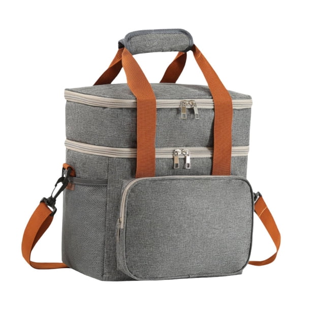 Lonchera reutilizable, bolso de mano, bolsa térmica, lonchera, bolsa térmica aislante, bolsa bento para comida, contenedor de cena para playa, oficina Doble capa