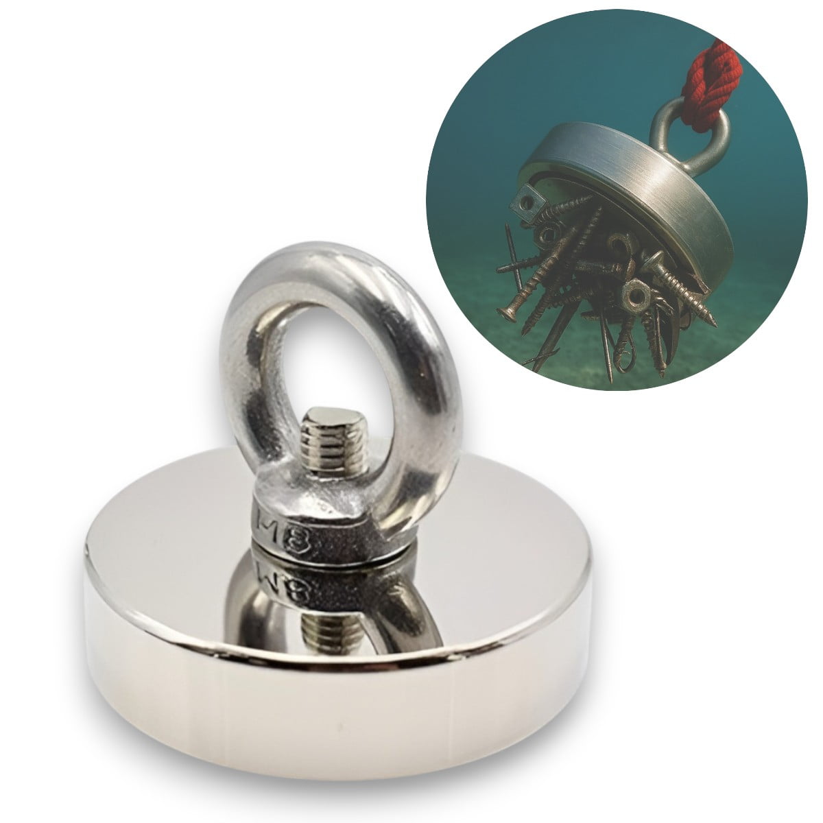 Genérico - Iman Neodimio Gancho Redondo Pesca Metales Potente