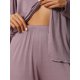 thumbnail image 5 of INSPIRE CHIC Conjunto de Pijama de 3 Piezas para Mujer, Cárdigan de Manga Larga de Rayón Suave, Camiseta y Pantalones para Dormir para Primavera, Otoño, Invierno M Púrpura, 5 of 6