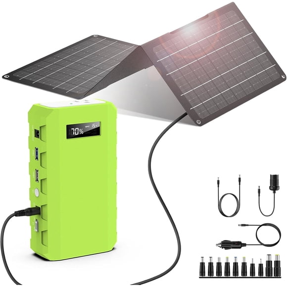Estación de energía portátil powkey de 24000 mAh/65 W con panel solar de 30 W
