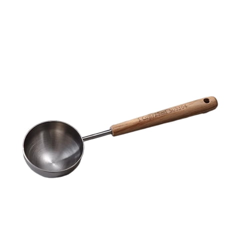 Magideal - Cuchara De Café, Herramienta Para Hornear, Mango De Madera, Taza Medidora Ergonómica Multifuncional, Cucharadita Para Hacer Té, Cuchara Para Sacar Lec Grande