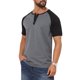 thumbnail image 4 of Camisas Henley de Manga Corta Raglán con Botones y Bloque de Color para Hombre INSPIRE CHIC XL Gris Oscuro, 4 of 5