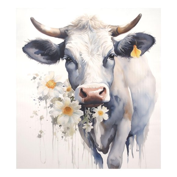 Imán decorativo para lavavajillas GUIJI 58 cm x 66 cm Vaca floral