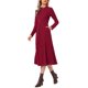 thumbnail image 4 of INSPIRE CHIC Vestido de Punto Acanalado para Mujer Casual de Manga Larga con Cuello Redondo y Bolsillos Línea A Vestidos Largos de Punto XL Burdeos, 4 of 6