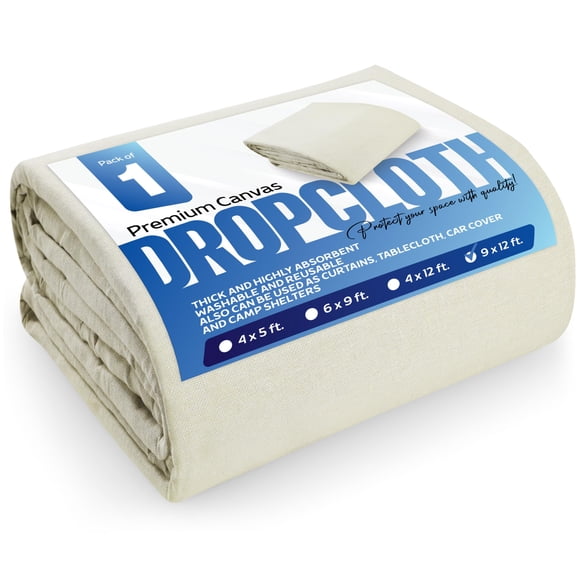 Lona Drop Cloth Utopia Home Utopia, lavable y reutilizable, 9 x 12 pies