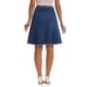 thumbnail image 3 of INSPIRE CHIC Falda de Mezclilla para Mujer Regreso a Clases Cintura Alta Línea A Dobladillo Crudo Falda de Jean Azul Oscuro 2XL, 3 of 6