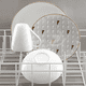 thumbnail image 3 of Juego de vajilla 4 piezas porcelana con diseño geo... Blanca, 3 of 3