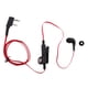 thumbnail image 2 of auricular de cable plano de micrófono para audífono walkie talkie radio rojo, 2 of 3