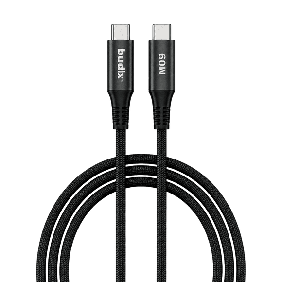 Cable Budix Energy Metal Usb-c A Usb-c 60w 3a Trenzado 1m