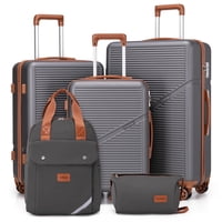 Juego De Equipaje Cosbarn, Maletas De 5 Piezas Con Ruedas, Funda Rígida De Abs