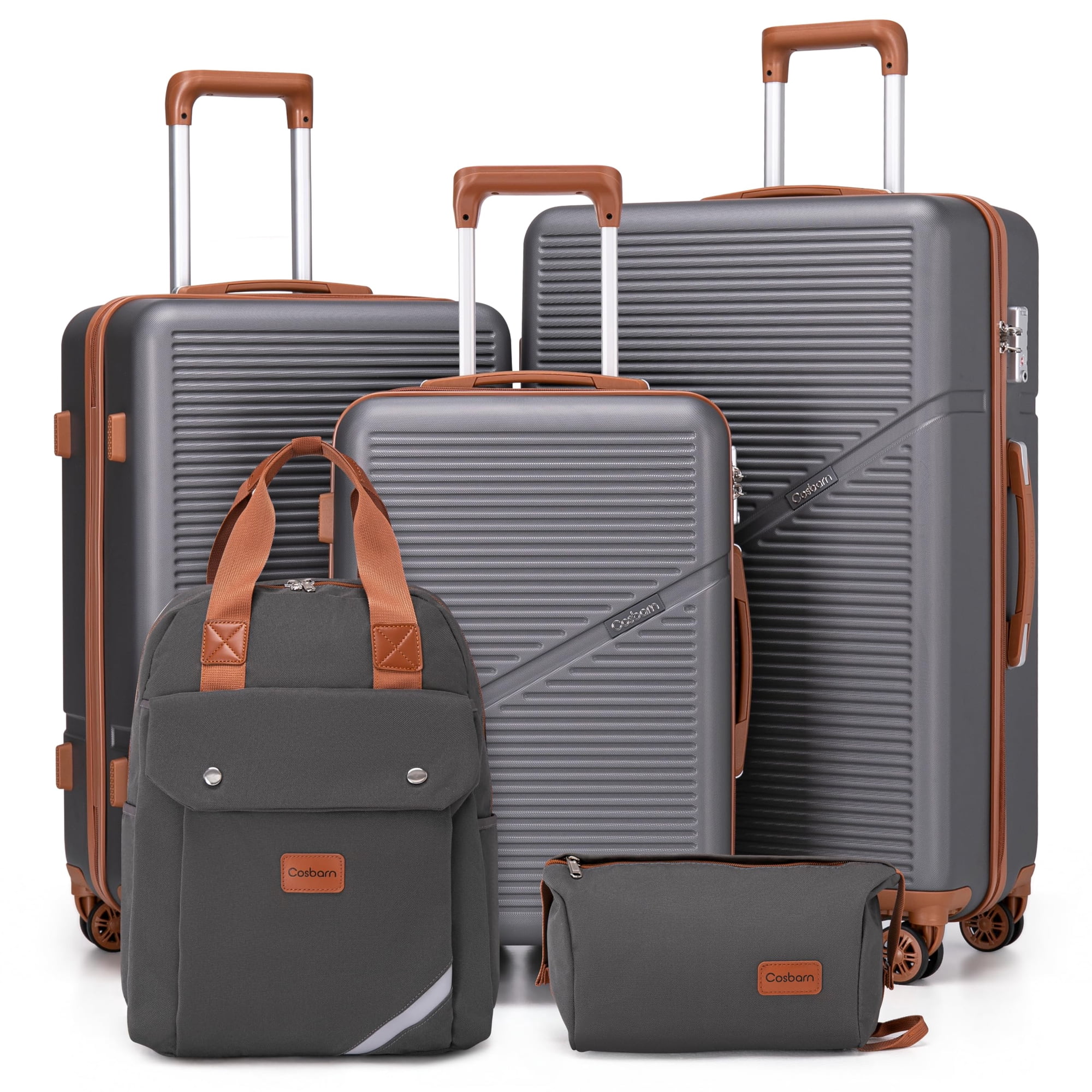 Juego De Equipaje Cosbarn 5 Piezas Gris