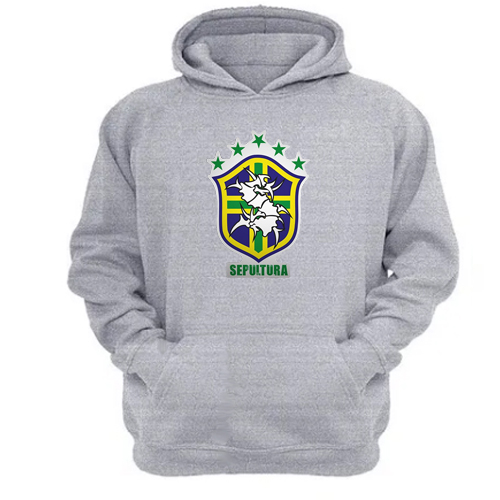 Genérico - Polerón Canguro Sepultura Gris Claro Talla Xl Unisex