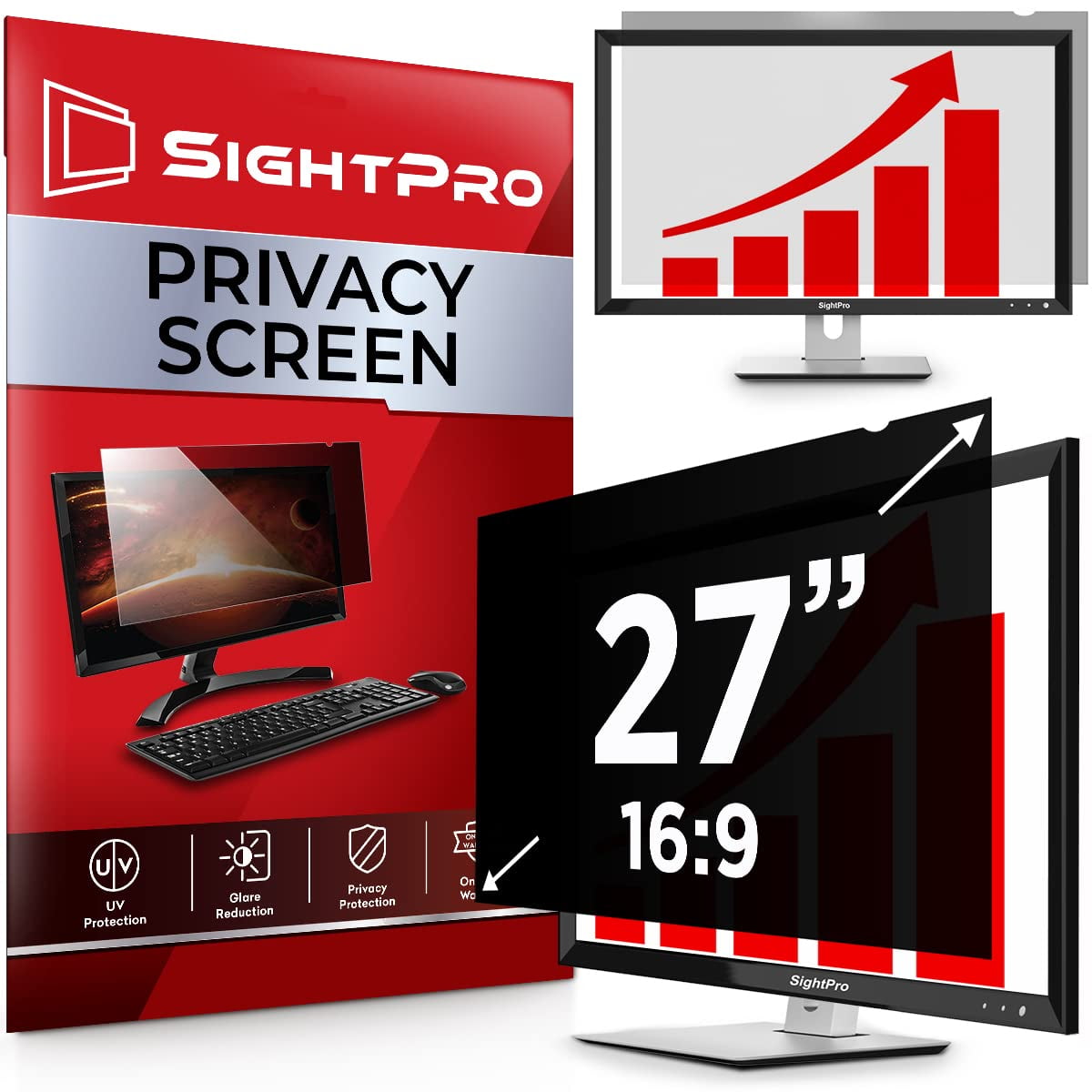Filtro De Pantalla De Privacidad Sightpro Para Monitores 16:9 De 27 Pulgadas