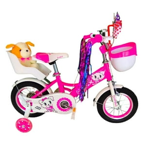 Vipnetwork - Bicicleta Aro 12 Infantil Con Peluchero Rosada Fnsx