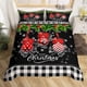 thumbnail image 1 of Christm-as Trees D-u-t Co-ve-r Queen Size Sa-nta Claus- and Snowman Comfort-er Cover with 2 Pillow-case for Te-ens Adults Kids S-tarry Sky Be-dding Set Snow Sc-ene Brea-thable 3 Pieces D-ecorative, 1 of 5