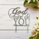 thumbnail image 2 of Adorno para tartas con purpurina plateada con purpurina «God Gave Me You», 2 of 5