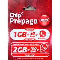 Chip Claro Prepago / 1Gb + 50 Minutos