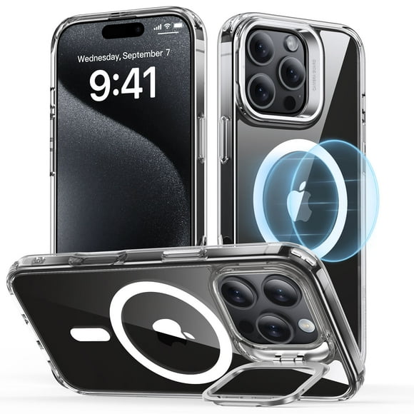 Carcasa Esr Para iPhone 16 Pro Hybrid Stash Stand Transparente