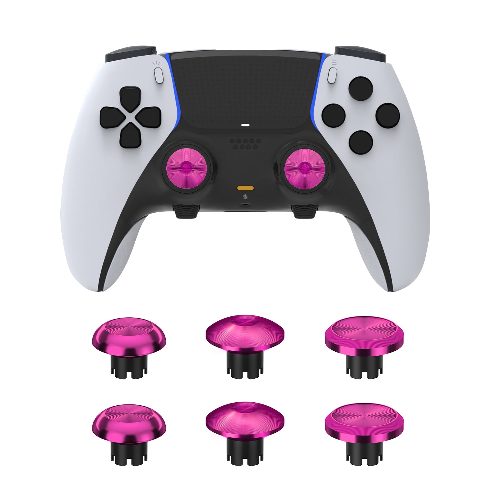 Genérico - Compatible Con Ps5 Dualsense Edge Controller Metal Thumb Stick Caps, Analog Stick Joystick Replacement Parts Accessory Kit-rosa Rojo