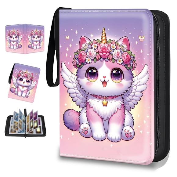Álbum organizador de cartas PADGCNR de 4 bolsillos para 400 cartas, impermeable, PU