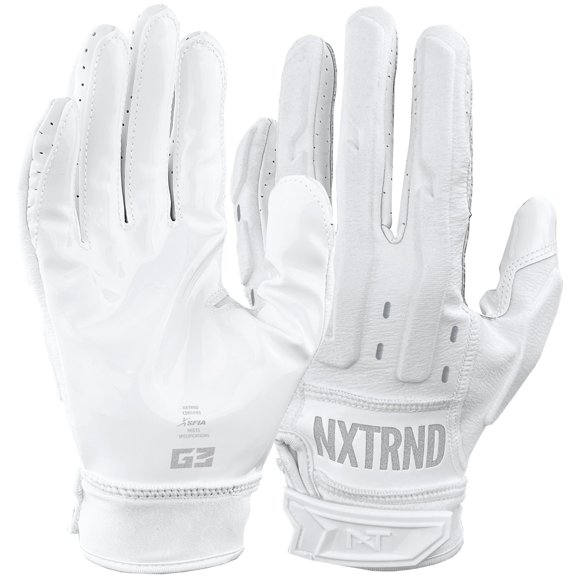 Guantes de fútbol americano NXT NXTRND X-Large blanco acolchado