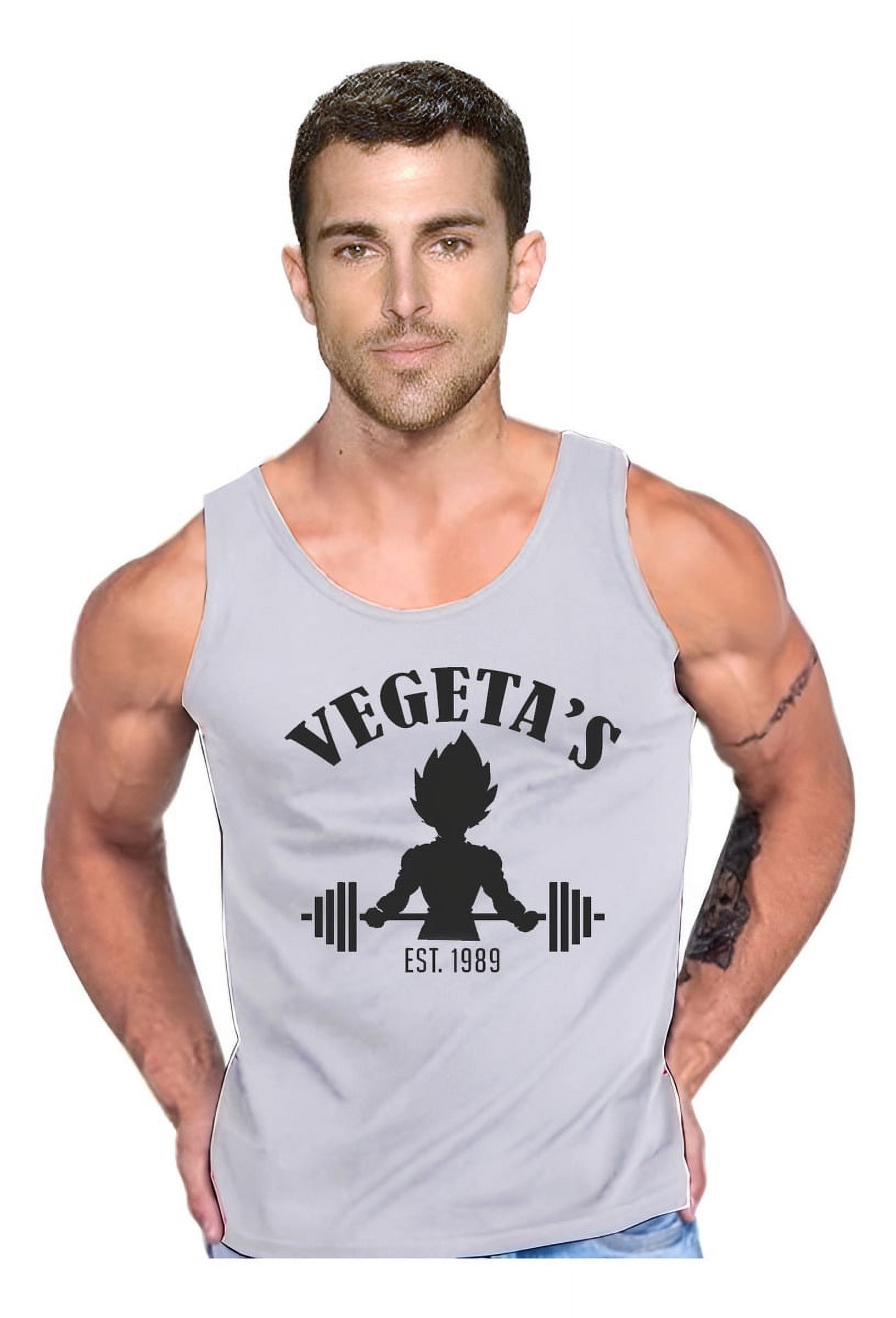 Persodesign - Polera Diseño Vegeta Gym Pesas Crossfit Musculosa Tank Talla S Gris Hombre
