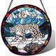 thumbnail image 1 of Colgante ventana vitral gran hamburguesa carne 20cm mono atrapasol puerta jardín cocina exquisito decoración Navidad regalo, 1 of 7