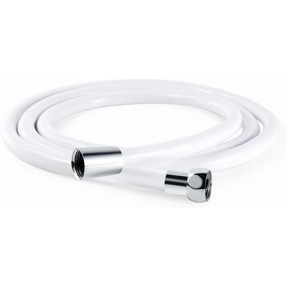 Manguera de ducha OFFO Ultra-Flex de mano de PVC de 2 m, lisa, blanca