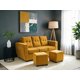 thumbnail image 1 of Living Alabama 3 cuerpos + 2 pouf Felpa oro, 1 of 3