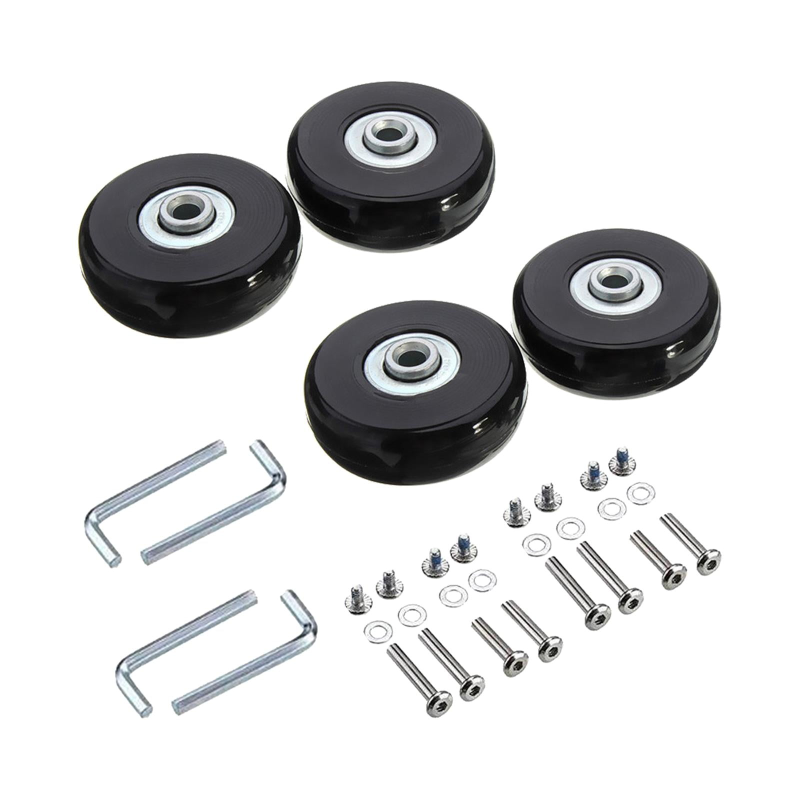 Magideal - Kits De Reparación Flexibles De Reemplazo De Ruedas De Maleta De Equipaje De 4 Piezas Con Llaves Piezas Duraderas De Goma Universales , 45x18mm