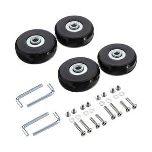 Magideal - Kits De Reparación Flexibles De Reemplazo De Ruedas De Maleta De Equipaje De 4 Piezas Con Llaves Piezas Duraderas De Goma Universales , 45X18Mm