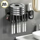 thumbnail image 4 of Portacepillos de dientes para baño con dispensador de pasta de dientes, 3 tazas, accesorio de pared, 4 of 6